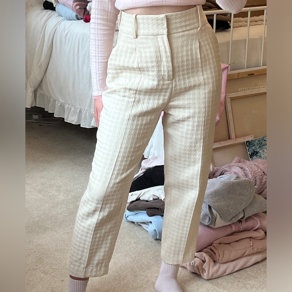 Cream trousers from zara